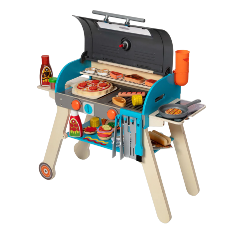 Set de joaca din lemn cu accesorii Grill si Pizza - imagine 11